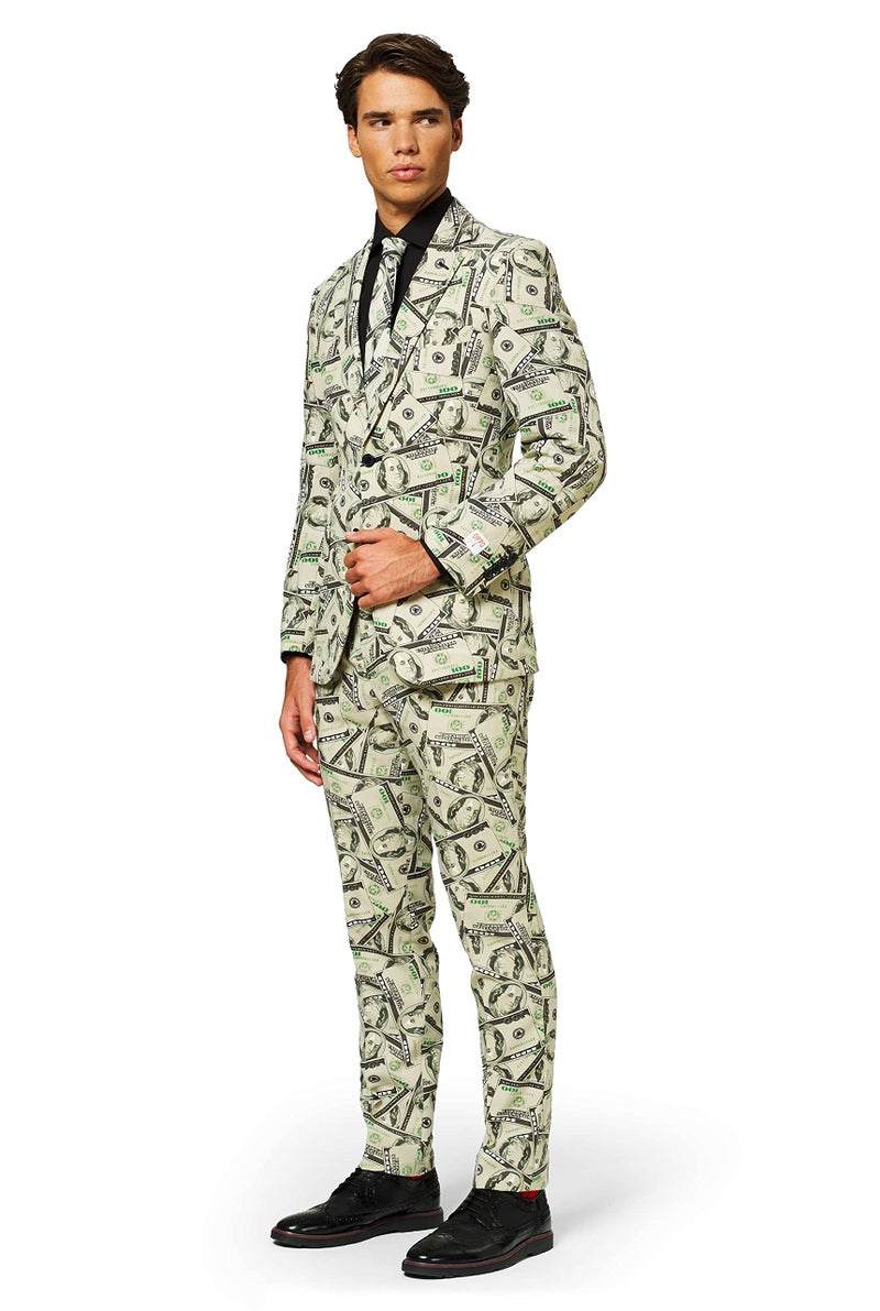 OppoSuits Men's Cashanova Party Costume Suit, Multi, 44 - Image 1